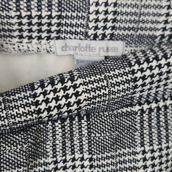 CHARLOTTE RUSSE | pull on pants houndstooth black white plaid sz M - Picture 4 of 5